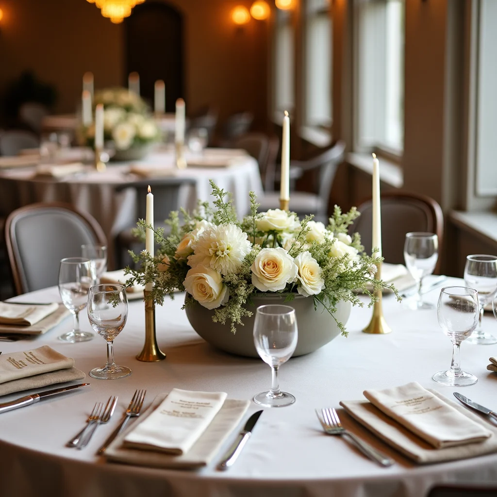 Dekoracja ślubna stołu